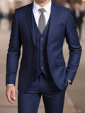 Men's Business Casual Suit, Four-Season Anti-Wrinkle and Hair-Free Two-Piece Set, Double-Button Design, Party Professional Forma