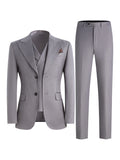 Men's 3-Piece Solid Suit Set Peak Lapel Blazer Jacket Vest Pants for Wedding Business Prom Tuxedo