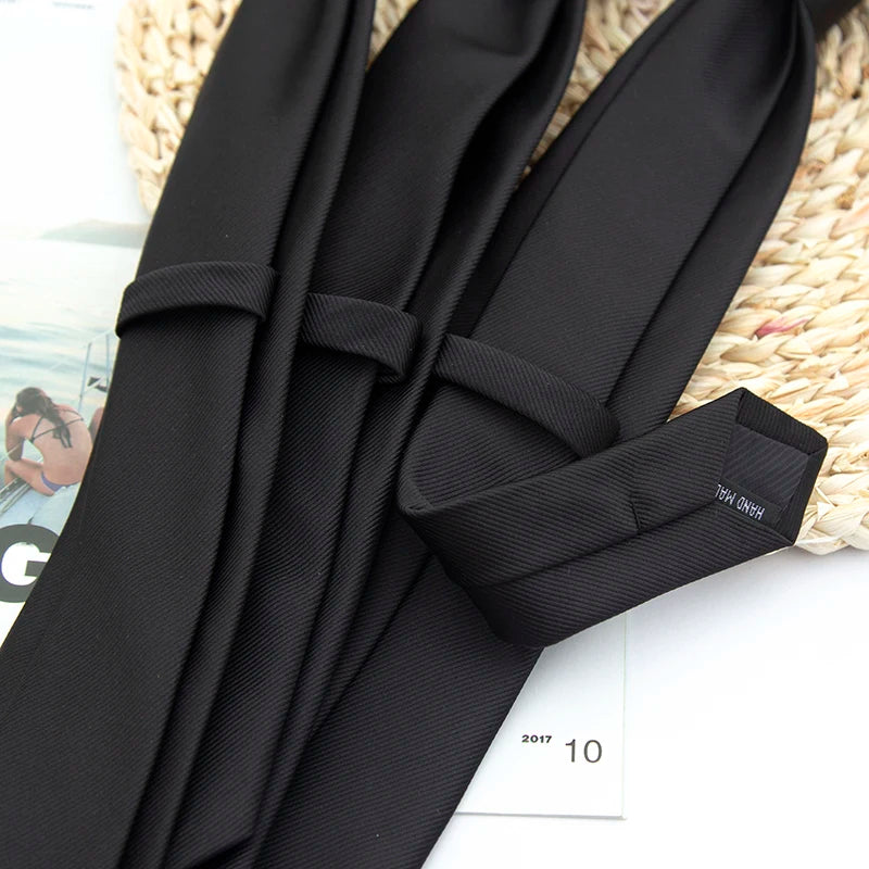 New Classic Black Ties for Men High Quality Women Neckties for Wedding Party Business Adult Neck Tie Casual Solid Accessories