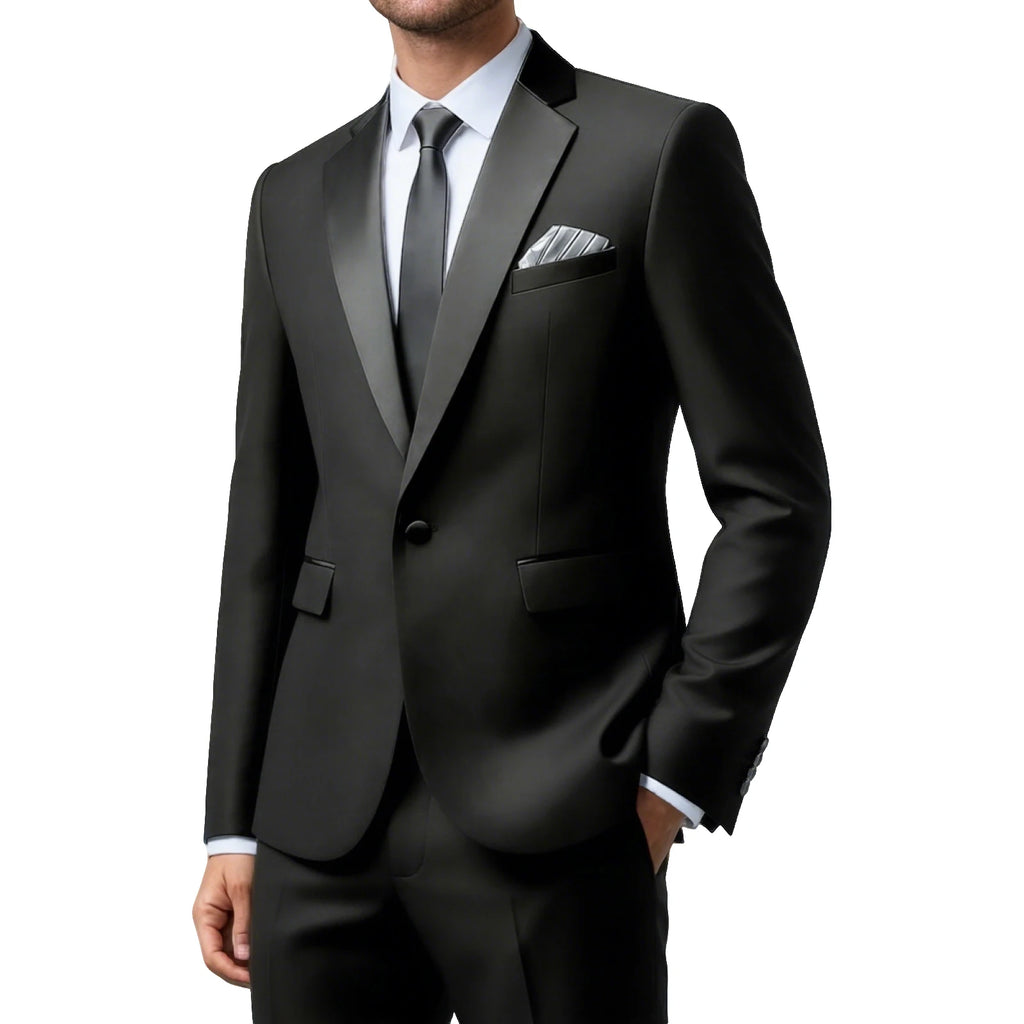 Men's Slim Fit Suit Blazer Business Wedding Party 2-Piece Jacket & Pant Suit
