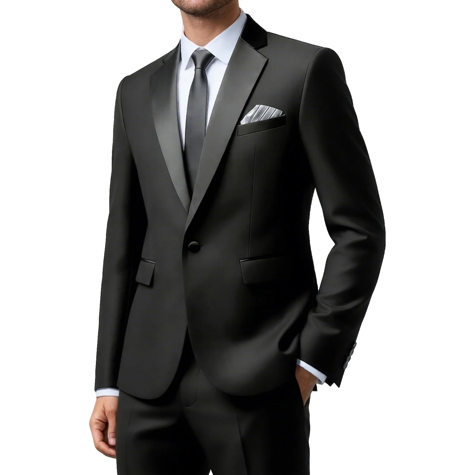 Men's Slim Fit Suit Blazer Business Wedding Party 2-Piece Jacket & Pant Suit